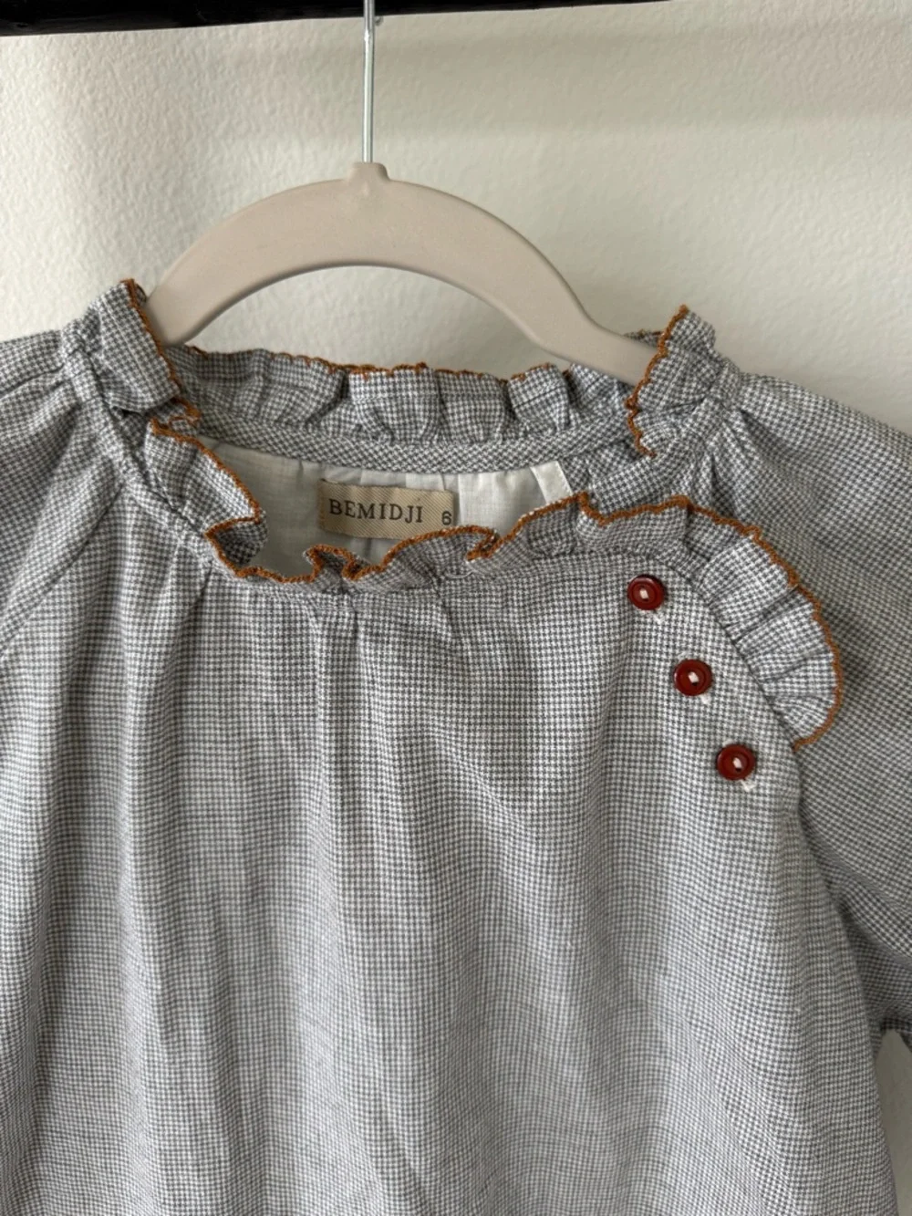 Girls' Gray Ruffle-Neck Long Sleeve Formal Dress